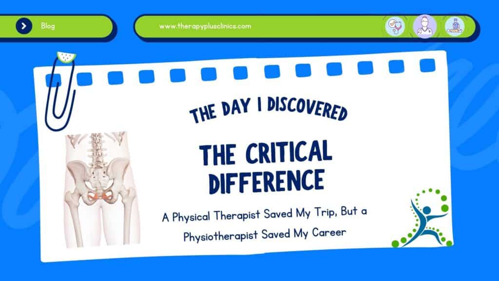 Comparison diagram: physiotherapy vs physical therapy treatment areas